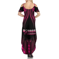 Breast Cancer Pink Out Family Matching Summer Maxi Dress and Hawaiian Shirt Polynesian Art Tattoo Black Version LT05 - Polynesian Pride