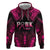 Breast Cancer Pink Out Hoodie Polynesian Art Tattoo Black Version