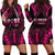 Breast Cancer Pink Out Hoodie Dress Polynesian Art Tattoo Black Version