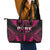 Breast Cancer Pink Out Leather Tote Bag Polynesian Art Tattoo Black Version