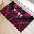 Breast Cancer Pink Out Rubber Doormat Polynesian Art Tattoo Black Version