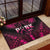 Breast Cancer Pink Out Rubber Doormat Polynesian Art Tattoo Black Version