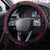 Breast Cancer Pink Out Steering Wheel Cover Polynesian Art Tattoo Black Version