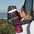 Breast Cancer Pink Out Tumbler With Handle Polynesian Art Tattoo Black Version