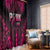 Breast Cancer Pink Out Window Curtain Polynesian Art Tattoo Black Version