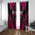 Breast Cancer Pink Out Window Curtain Polynesian Art Tattoo Black Version