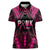 Breast Cancer Pink Out Women Polo Shirt Polynesian Art Tattoo Black Version