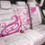 Breast Cancer Awareness Back Car Seat Cover Ribbon Polynesian Pattern White Version