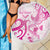 Breast Cancer Awareness Beach Blanket Ribbon Polynesian Pattern White Version