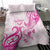 Breast Cancer Awareness Bedding Set Ribbon Polynesian Pattern White Version