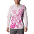 Personalised Breast Cancer Awareness Button Sweatshirt Ribbon Polynesian Pattern White Version