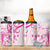 Personalised Breast Cancer Awareness 4 in 1 Can Cooler Tumbler Ribbon Polynesian Pattern White Version