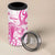 Personalised Breast Cancer Awareness 4 in 1 Can Cooler Tumbler Ribbon Polynesian Pattern White Version