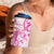 Personalised Breast Cancer Awareness 4 in 1 Can Cooler Tumbler Ribbon Polynesian Pattern White Version