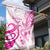 Breast Cancer Awareness Garden Flag Ribbon Polynesian Pattern White Version