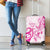 Breast Cancer Awareness Luggage Cover Ribbon Polynesian Pattern White Version