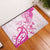 Breast Cancer Awareness Rubber Doormat Ribbon Polynesian Pattern White Version