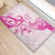 Breast Cancer Awareness Rubber Doormat Ribbon Polynesian Pattern White Version