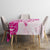 Breast Cancer Awareness Tablecloth Ribbon Polynesian Pattern White Version