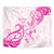 Breast Cancer Awareness Tapestry Ribbon Polynesian Pattern White Version