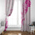 Breast Cancer Awareness Window Curtain Ribbon Polynesian Pattern White Version