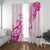 Breast Cancer Awareness Window Curtain Ribbon Polynesian Pattern White Version