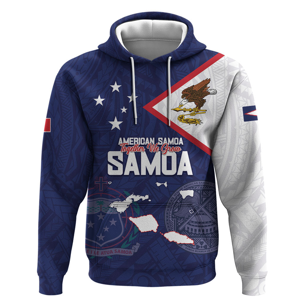 Personalized American Samoa And Samoa Zip Hoodie Together We Grow