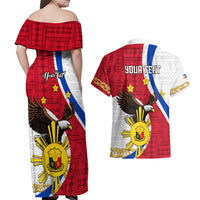 personalized-philippines-couples-matching-off-shoulder-maxi-dress-and-hawaiian-shirt-the-eight-rayed-sun-bald-eagle-polynesian-pattern