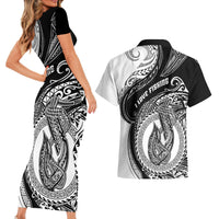 go-fishing-couples-matching-short-sleeve-bodycon-dress-and-hawaiian-shirt-polynesian-pattern