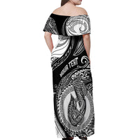 Personalized Go Fishing Off Shoulder Maxi Dress Polynesian Pattern LT05 - Polynesian Pride