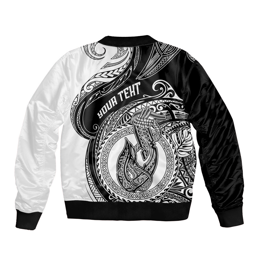 Personalized Go Fishing Sleeve Zip Bomber Jacket Polynesian Pattern LT05 - Polynesian Pride