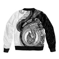 Personalized Go Fishing Sleeve Zip Bomber Jacket Polynesian Pattern LT05 - Polynesian Pride