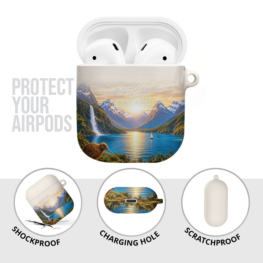 New Zealand Flag AirPods Case Scenic Nature LT05 - Polynesian Pride