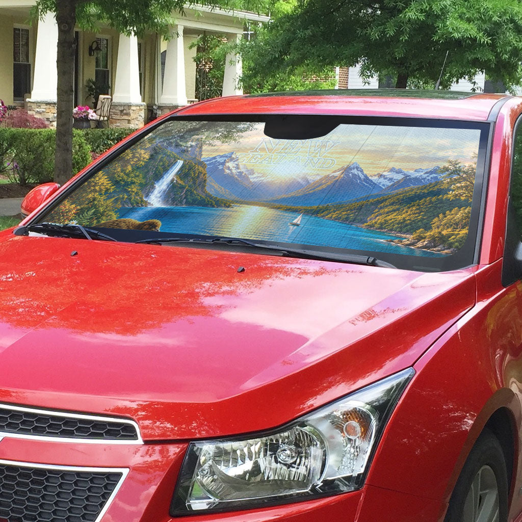 New Zealand Flag Auto Sun Shade Scenic Nature LT05 - Polynesian Pride