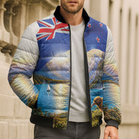 New Zealand Flag Bomber Puffer Jacket Scenic Nature LT05 - Polynesian Pride