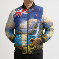New Zealand Flag Bomber Puffer Jacket Scenic Nature LT05 - Polynesian Pride