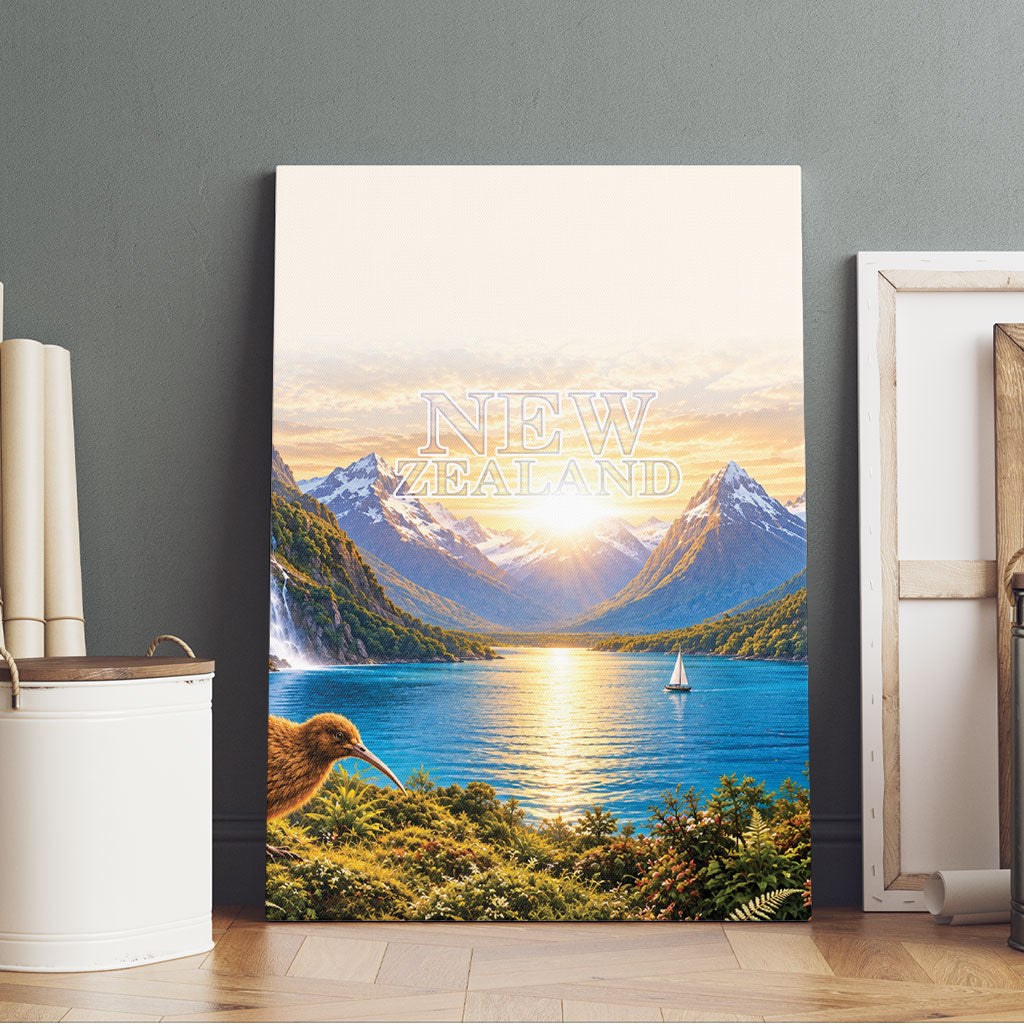 New Zealand Flag Canvas Wall Art Scenic Nature LT05 - Polynesian Pride