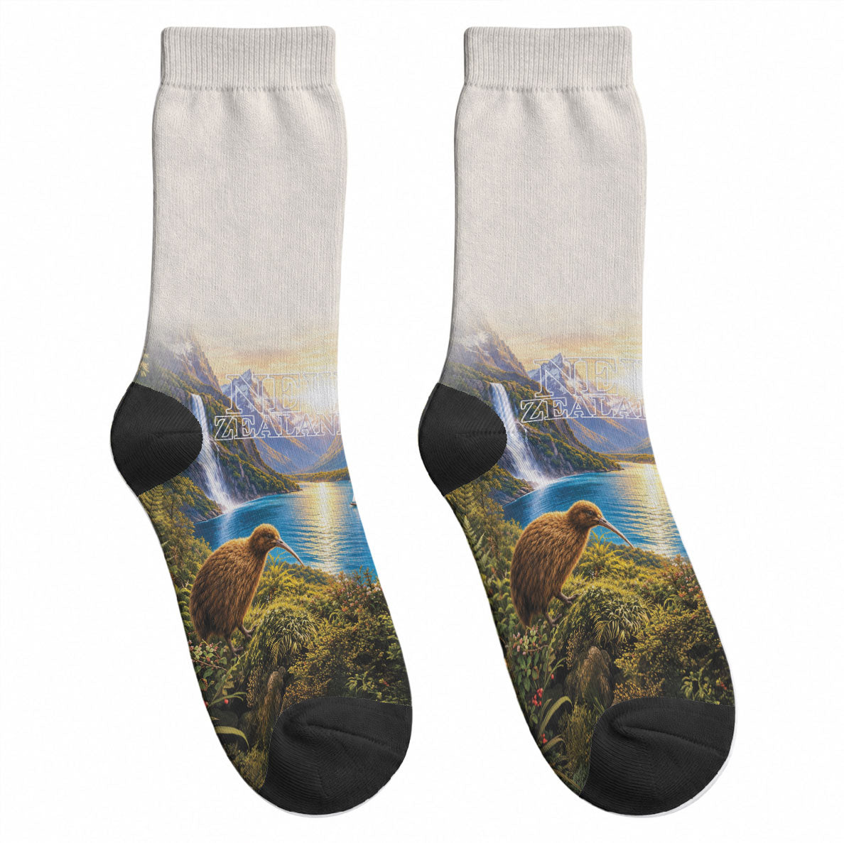 New Zealand Flag Crew Socks Scenic Nature LT05 - Polynesian Pride