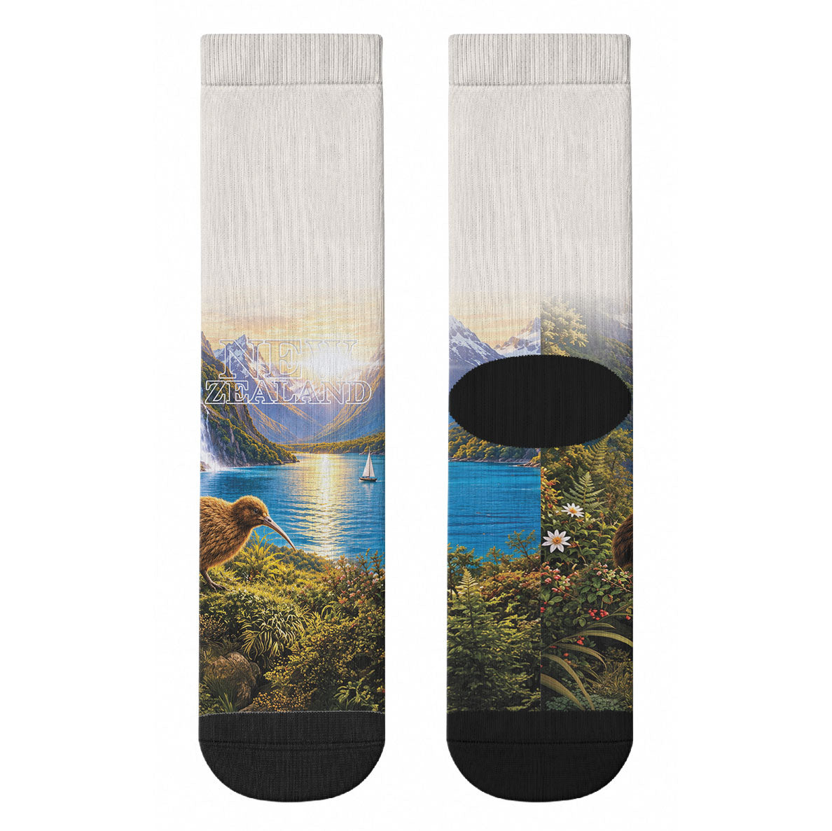New Zealand Flag Crew Socks Scenic Nature LT05 - Polynesian Pride