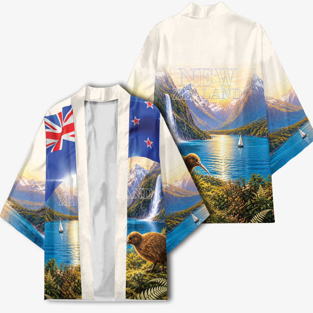 New Zealand Flag Kimono Scenic Nature LT05 - Polynesian Pride