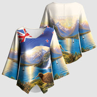 New Zealand Flag Kimono Sleeve Blouse Scenic Nature LT05 - Polynesian Pride