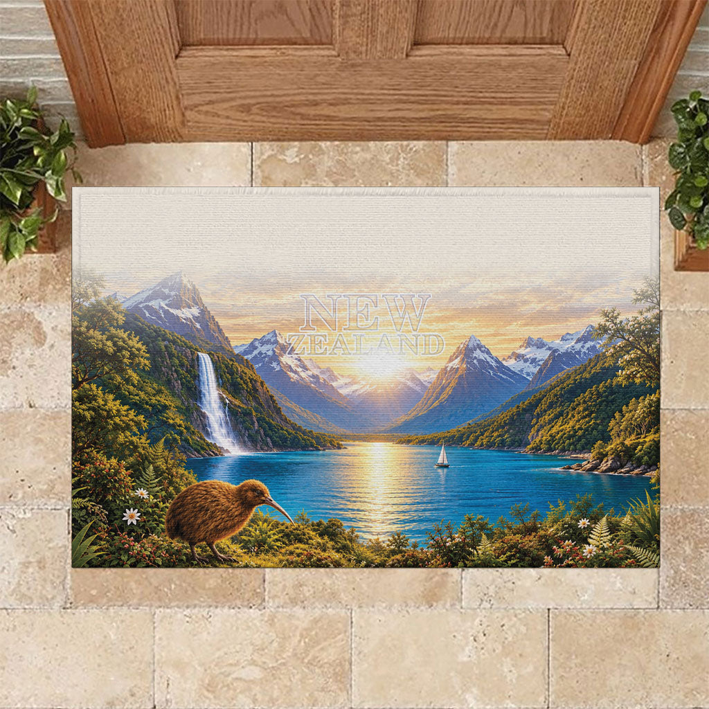 New Zealand Flag Rubber Doormat Scenic Nature LT05 Multicolor - Polynesian Pride