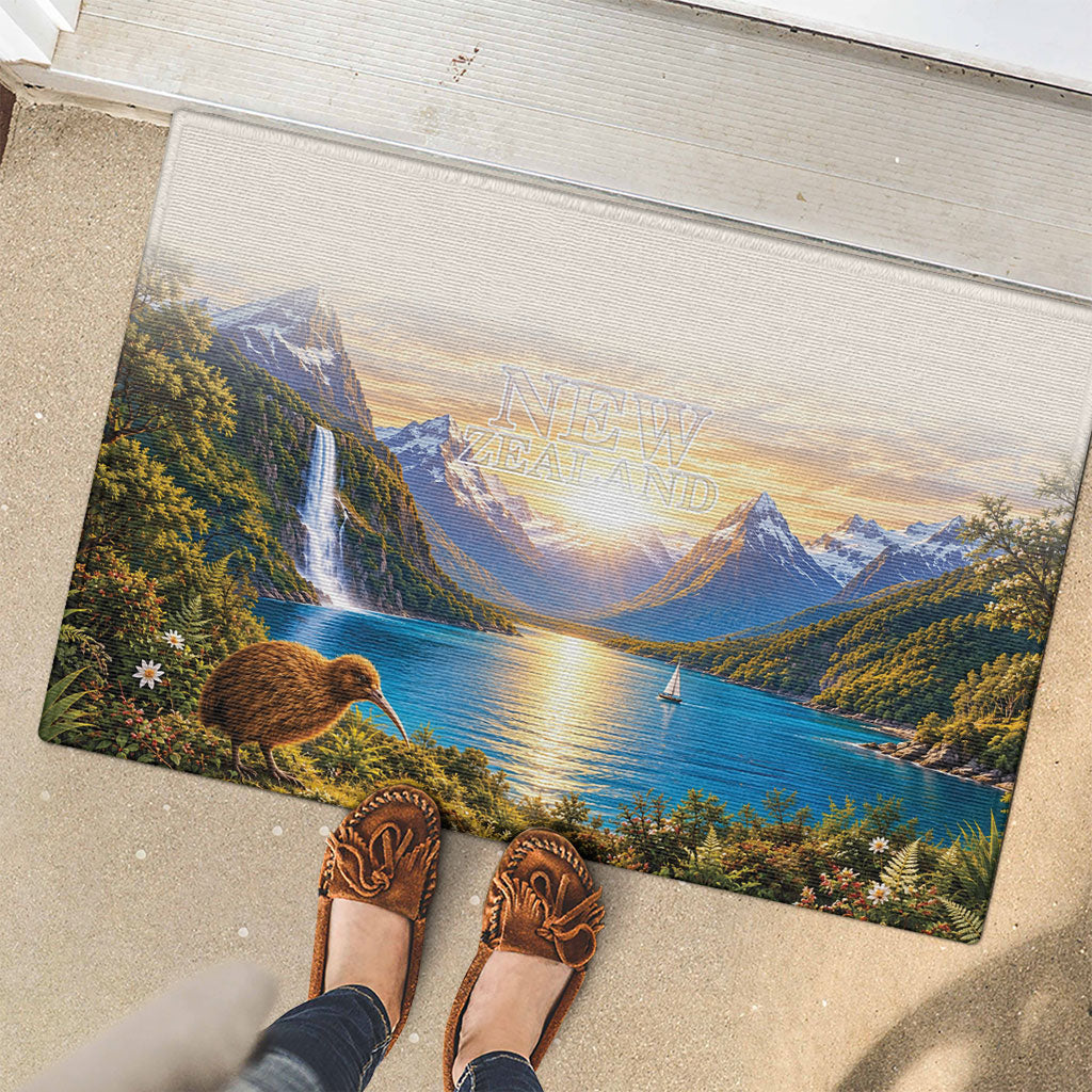 New Zealand Flag Rubber Doormat Scenic Nature LT05 - Polynesian Pride