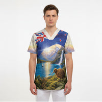 New Zealand Flag Scrub Top Scenic Nature LT05 - Polynesian Pride