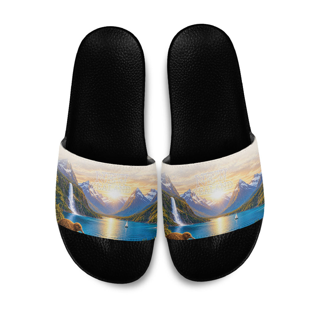 New Zealand Flag Slide Sandals Scenic Nature LT05 Multicolor - Polynesian Pride