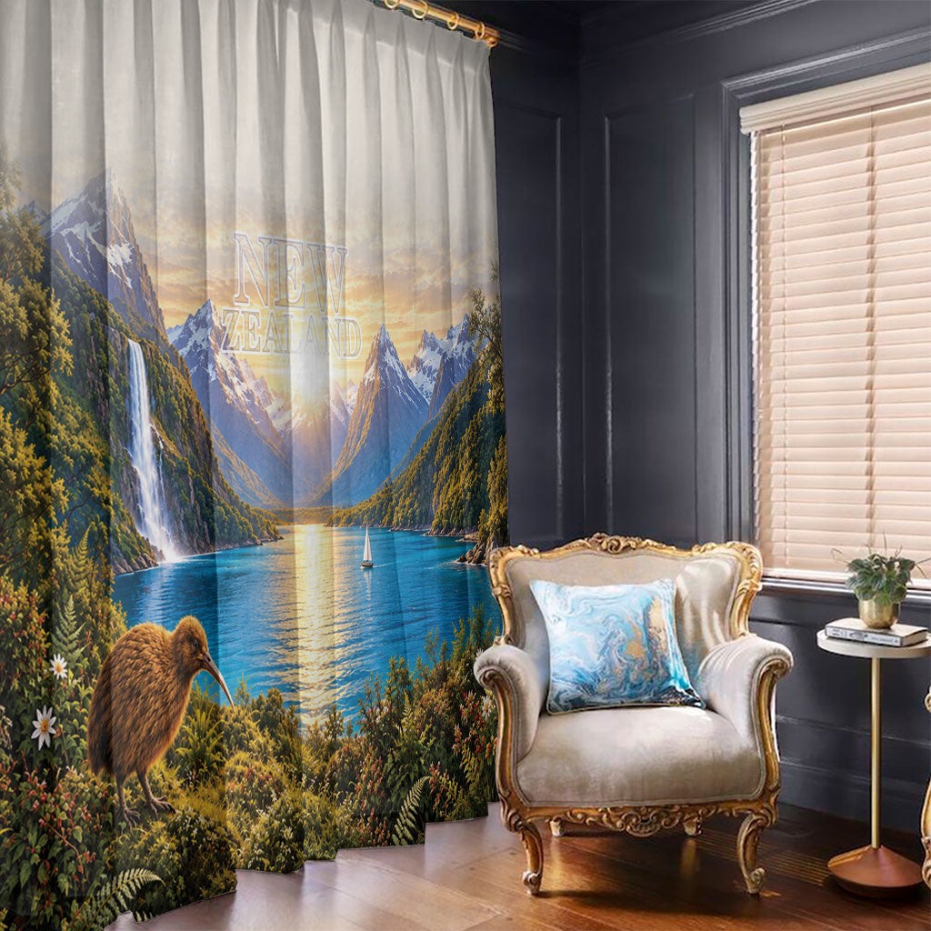 New Zealand Flag Window Curtain Scenic Nature LT05 - Polynesian Pride