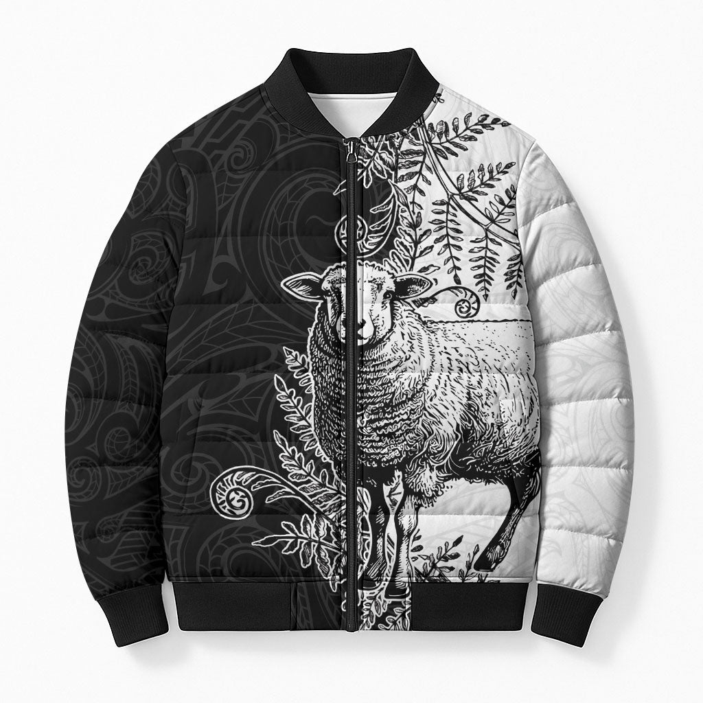 New Zealand Aotearoa Hipi Bomber Puffer Jacket Maori Pattern LT05 Unisex Black - Polynesian Pride