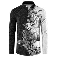 New Zealand Aotearoa Hipi Button Sweatshirt Maori Pattern LT05 Black - Polynesian Pride