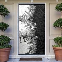New Zealand Aotearoa Hipi Door Cover Maori Pattern LT05 Black - Polynesian Pride
