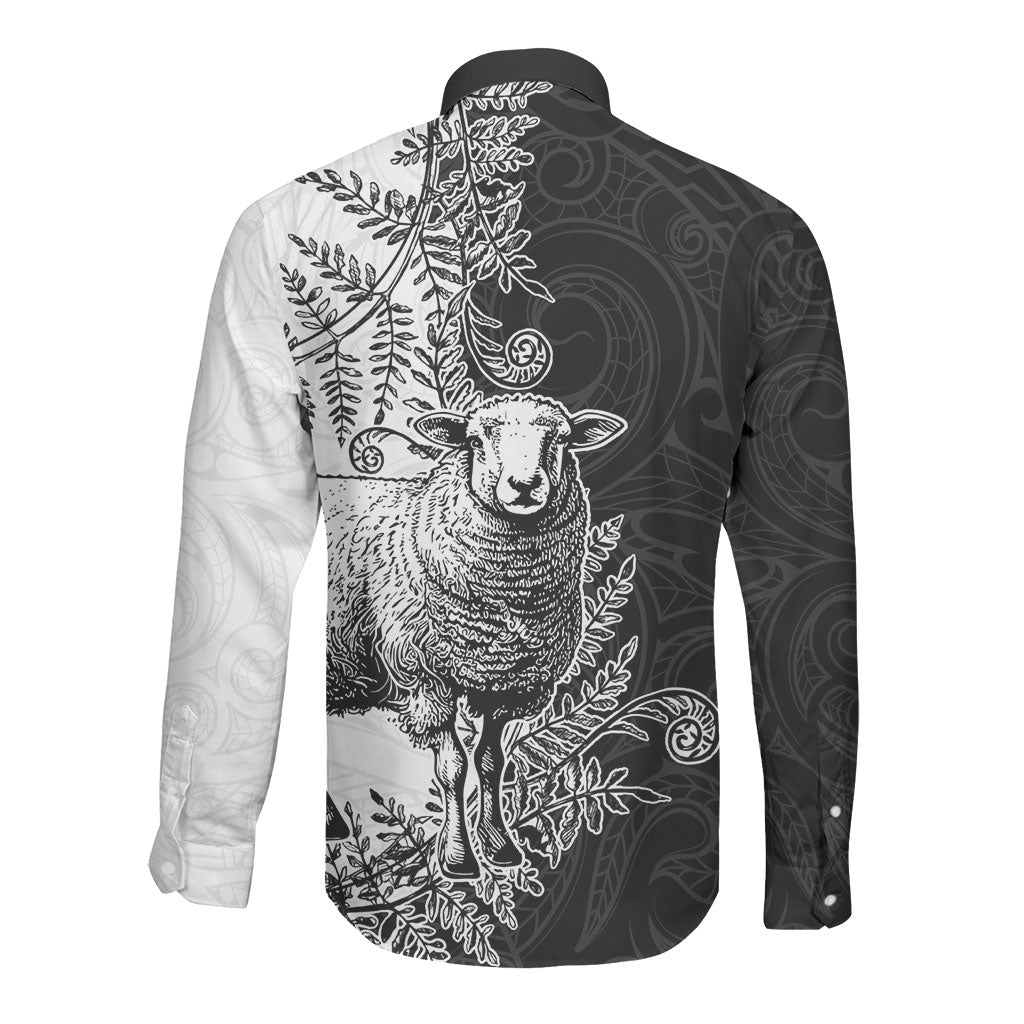 New Zealand Aotearoa Hipi Long Sleeve Button Shirt Maori Pattern LT05 - Polynesian Pride